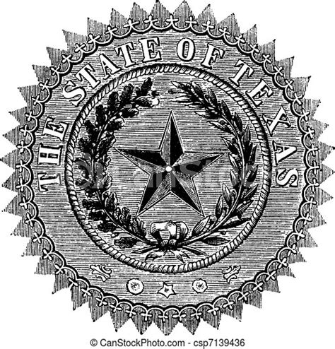 Seal Of The State Of Texas Vector Clipart Instant Download