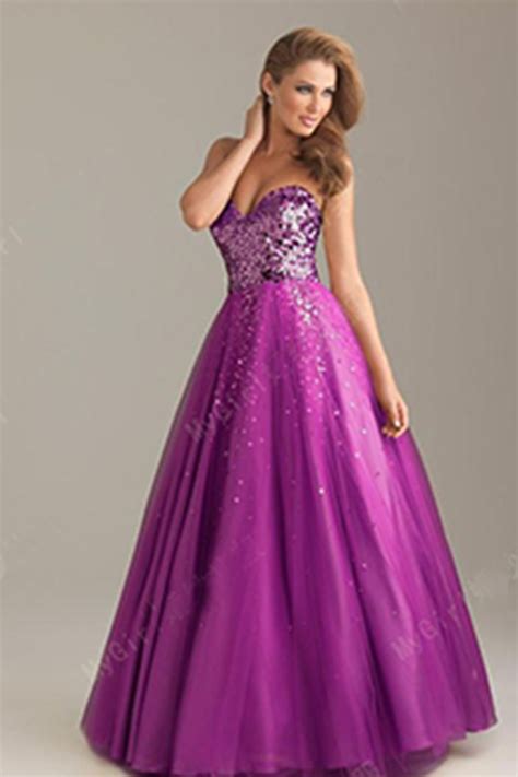 Girlfriend Prom Dress · Charming Purple Sweatheart Strapless Floor