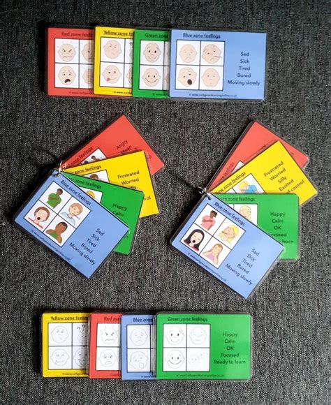 Zones Of Regulation Flash Cards Autismlearning Disability Pecs Ring