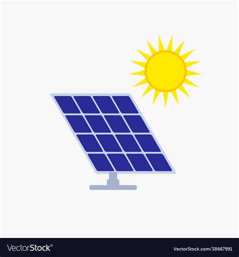 Solar Panel Sun Energy Sign Icon Symbol Royalty Free Vector