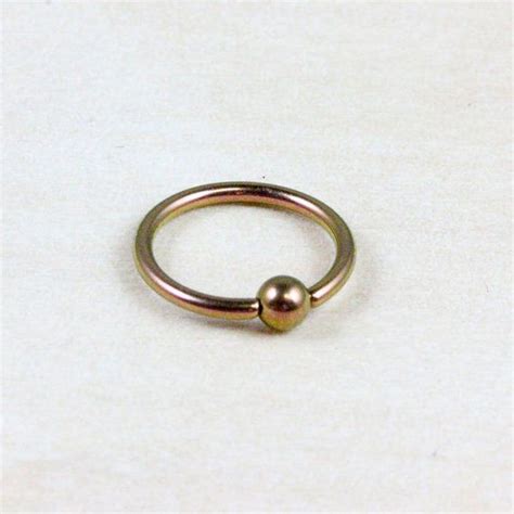 Captive Bead Ring Rose Gold Titanium Anodizedseptum Ringrook Jewelry