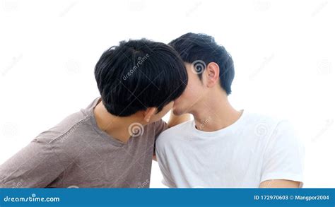 Close Up Of Young Asian Gay Couple Kissing Asia Lgbtq Homosexual Love