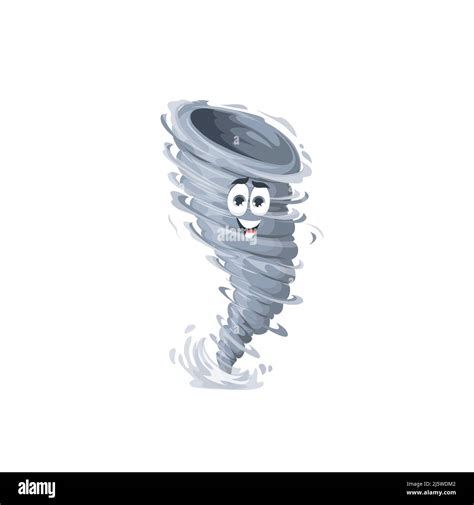 Cartoon Tornado Character Storm Whirlwind Twister Or Cyclone Hurricane