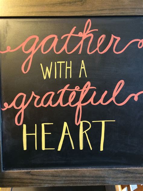 Gather With A Grateful Heart Thanksgiving Chalkboard Art