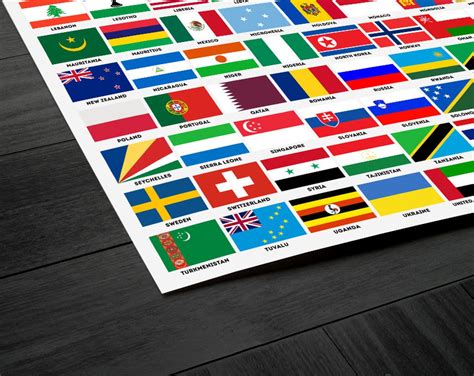 Flags Of The World Art Print World Country Flags Poster Etsy
