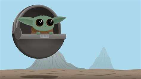 Baby Yoda Cartoon Wallpapers - Wallpaper Cave
