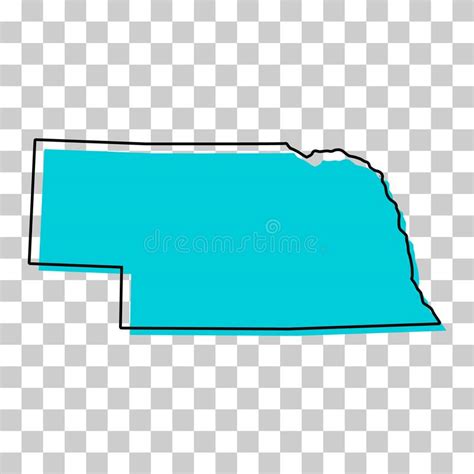 Nebraska Map Shape United States Of America Flat Concept Icon Symbol