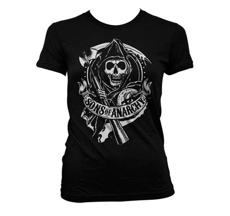 Sons Of Anarchy T Shirt Scroll Reaper Girl M T