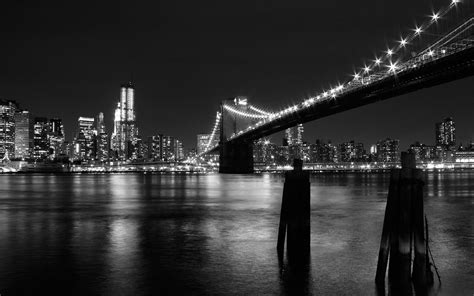 Free Download New York Bridge Black And White Wallpaper Hd Background