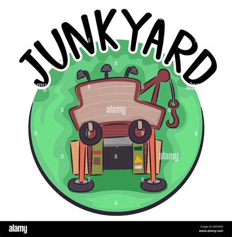 Illustration Of A Junkyard Or Junk Shop Icon Stock Photo Alamy