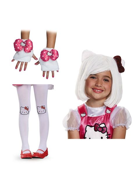 Hello Kitty Wig Tights And Glovettes Girls Costume Kit Tv Show Costumes