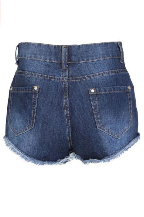 Milly Distressed Denim Hotpants Blue Shelikes