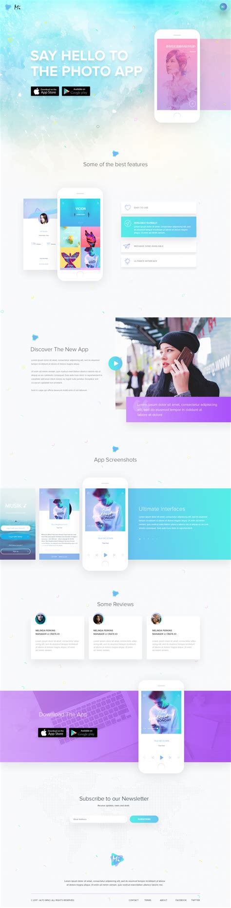The simplest drag & drop landing page builder for startups, mobile apps, and saas. Mobile App Landing Page on Inspirationde