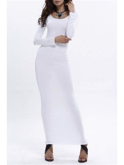 White Bodycon Dress Long Sleeve Xl Womens Plaid Long Sleeve Slim Midi