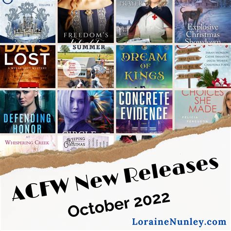 October 2022 New Releases From Acfw Authors Loraine D Nunley Author