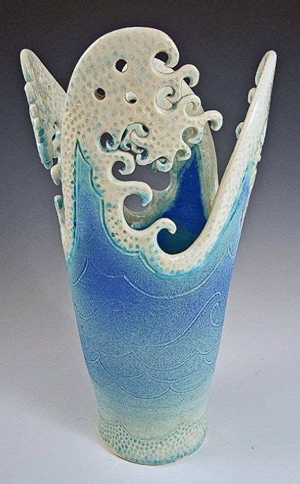 Wave Vase Pottery Ceramic Sculpture Ceramics