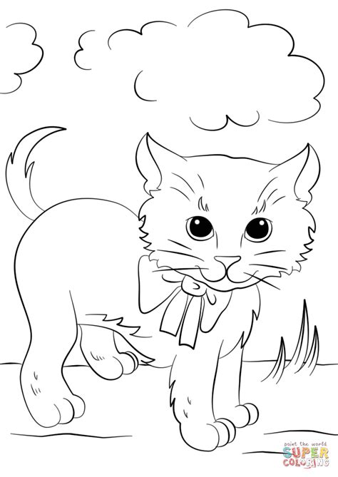 It will be the best christmas wreath, that you colored ever! Cute Kitten with Bow Tie coloring page | Free Printable ...