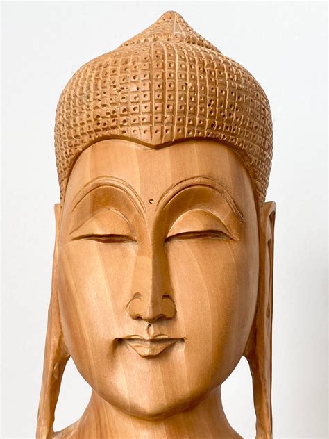 Vintage Wooden Buddha Statue Buddha Bust Buddhas Head Etsy