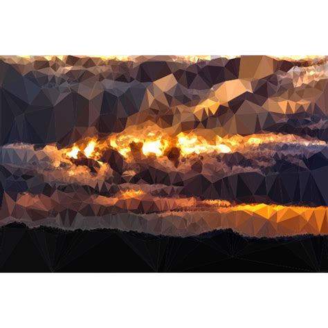 Low Poly Golden Cumulus Sunset Free Svg