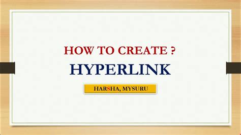 How To Create Hyperlink Youtube