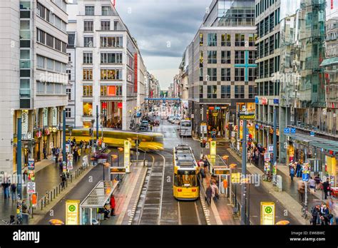 Friedrichstrasse Shopping Street In Berlin Germany Stock Photo Alamy