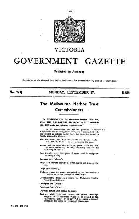 Victoria Government Gazette Online Archive 1956 P4833