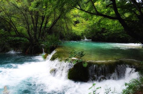 Croatia Waterfall Water River Nature Plitvice National Park Wallpapers Hd Desktop And