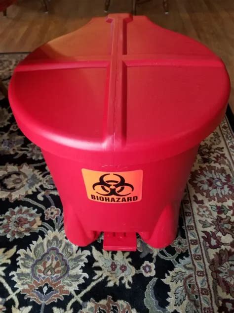 BIOHAZARD STEP ON Waste Container Red EAGLE 947BIO 14 Gallon New In