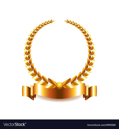 Golden Laurel Wreath Isolated On White Royalty Free Vector