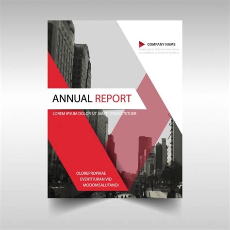 Free Vector Red Annual Report Cover Template