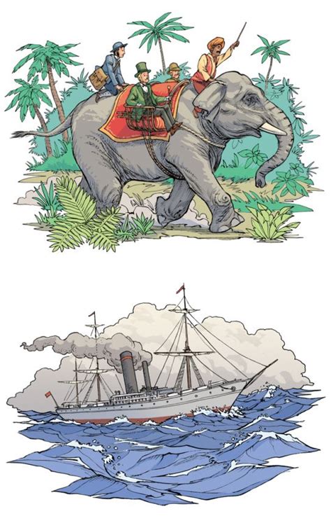 Jules Verne Le tour du monde en 80 jours | Martin Maniez illustrations