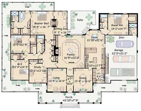 Country House Plan 4 Bedrms 4 Baths 3388 Sq Ft 139 1089