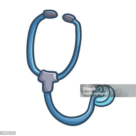 Stetoskop Untuk Dokter Dalam Gaya Kartun Ilustrasi Stok Unduh Gambar