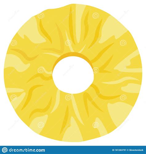 Pineapple Slice In Cartoon Style Stock Vector Illustration Of Slice