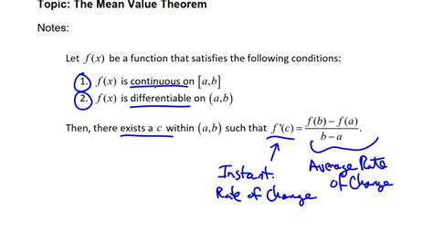 The Mean Value Theorem - YouTube
