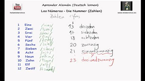 Los Numeros En Aleman Aprender Aleman Con Mistercinco Youtube