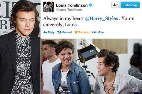 Louis Deleted Harry Tweet Leaves One Direction Fans Mystified Mirror