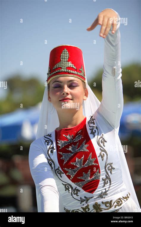 Turkish Woman Wearing Traditional Clothes Performing Anatolian Dances