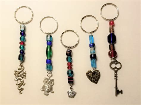Beaded Keychain With Charm Etsy In 2021 Beaded Keychains Key Chain