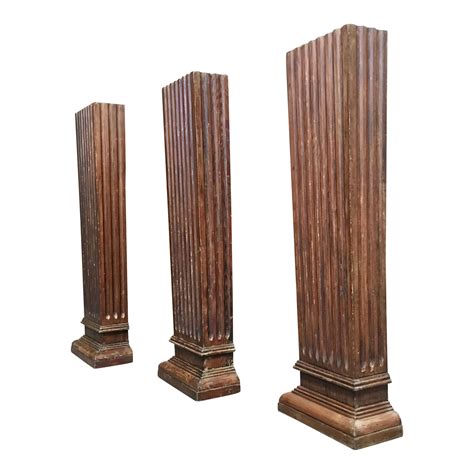 Antique Classical Wood Columns Set Of 3 Chairish