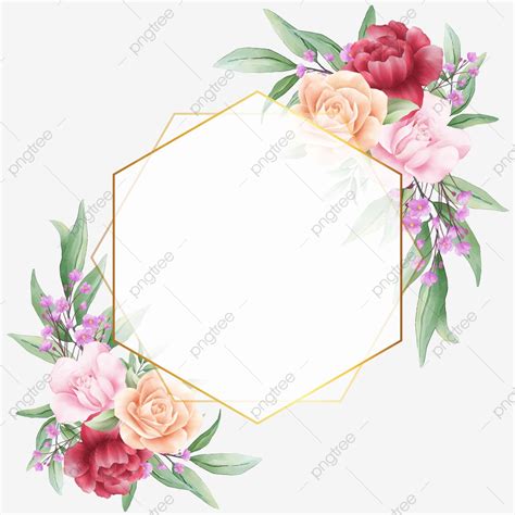 Beautiful Watercolor Flower Vector Hd Images Beautiful Geometric Frame
