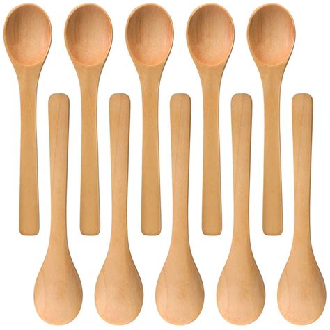 30 Pieces Mini Wooden Spoon Small Soup Spoons Serving Spoons Condiments