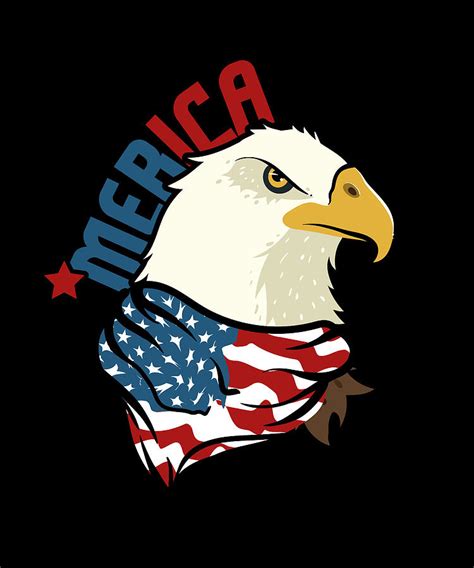 Bald Eagle Merica 4th Of July American Flag Digital Art By Maximus