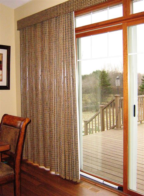 Vertical Woven Wood Drapery Patio Door Coverings Door Coverings