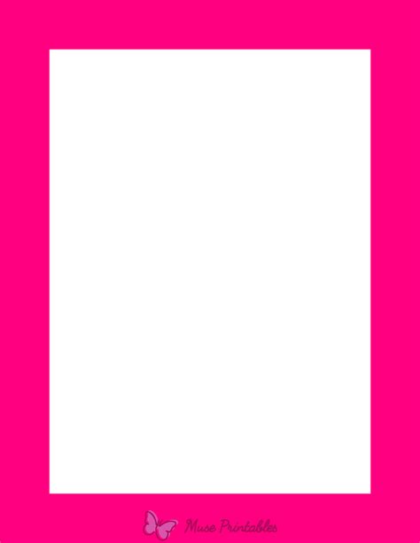 Printable Hot Pink Solid Page Border