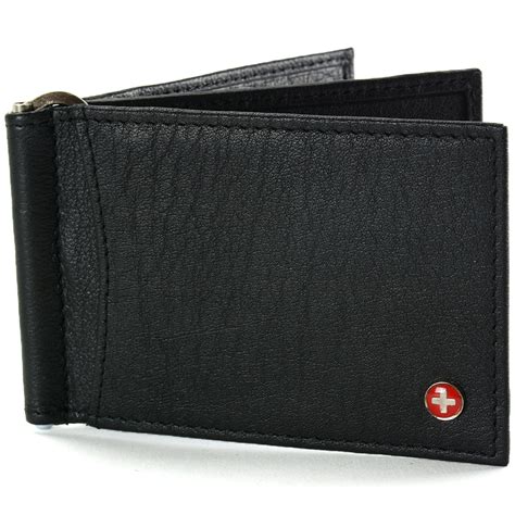 This leather money clip comes with the slim size of 4 x 3 with the features of 2 large slots and 1 id holder. Alpine Swiss RFID Blocking Men's Money Clip Deluxe Spring Loaded Leather Wallet | eBay