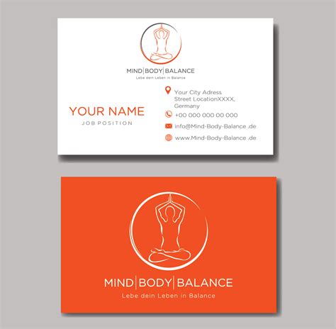 Logo And Visitenkarte Für Yoga Unterricht Med Logo And Business Card