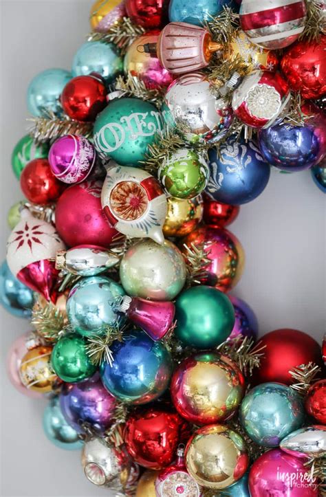 How To Make A Diy Vintage Christmas Ornament Wreath
