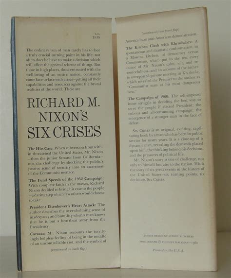Six Crises Richard Nixon 1st Edition