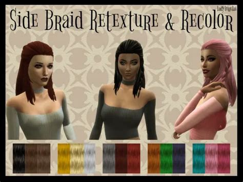 The Sims Resource Side Braid Hair Retextured And Recolored Sims 4 Hairs